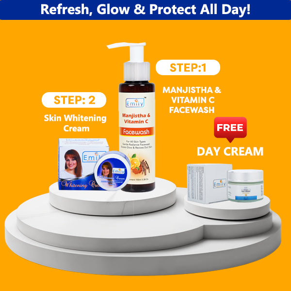 Skin Whitening Cream | Manjestha & Vitamin C Facewash | Day Cream Free